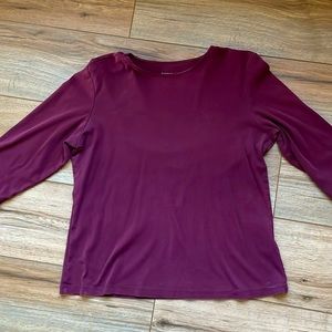 Cotton Eggplant 3/4 sleeve shirt